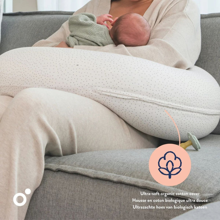Coussin d'allaitement et maternité BUDDY Doomoo - Silver Dots