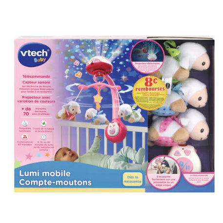 Lumi mobile Compte-moutons rose - mobile pour bébé