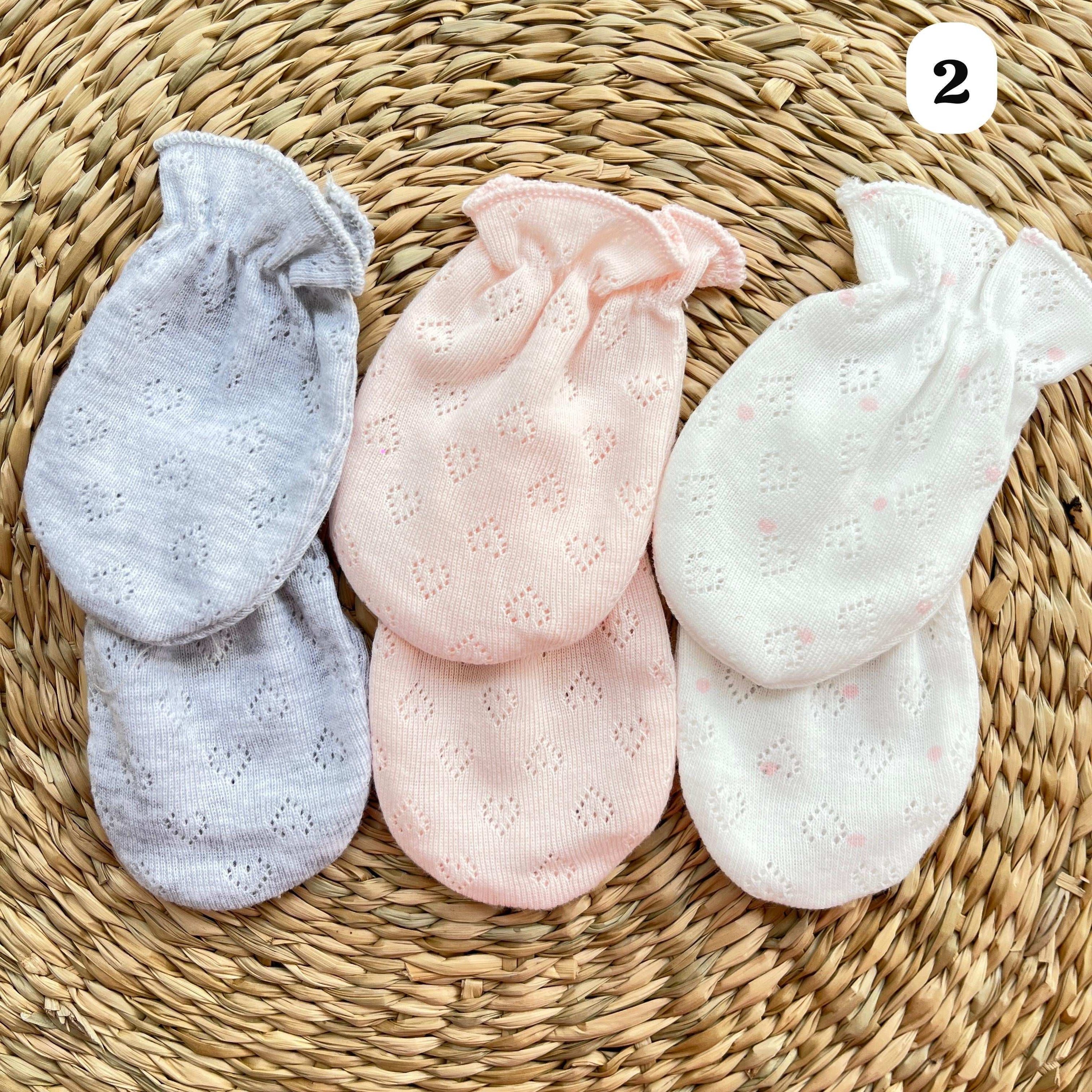 Lot de 3 moufles bébé 100% Coton