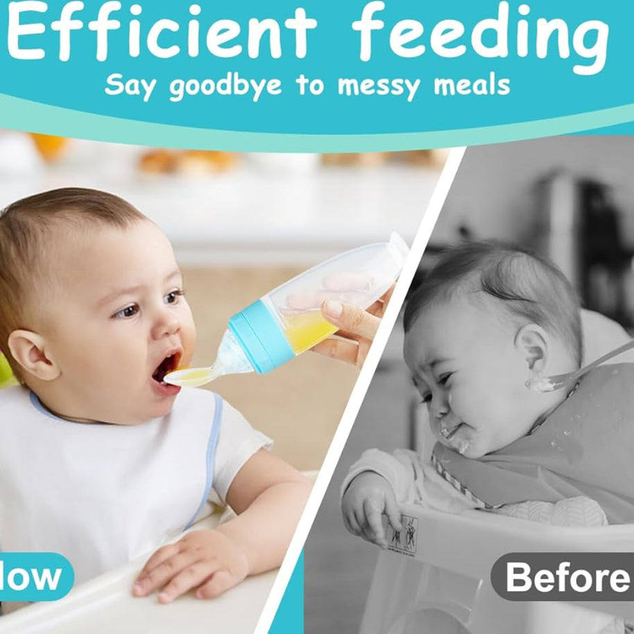 Cuillère biberon en silicone avec ventouse
