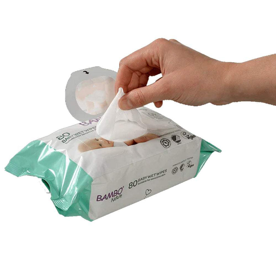 Lingettes Humides Bambo Nature - 80 Pièces - Bambo Nature - Lingettes pour bébé Maroc -www.babyboss.ma