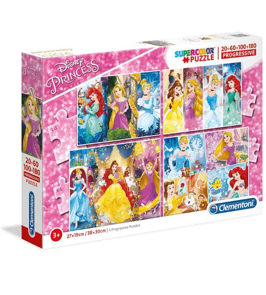 4 PUZZLES PROGRESSIFS SUPERCOLOR PRINCESSES DISNEY – CLEMENTONI - Babyboss.ma - Clementoni - pour bébé maroc