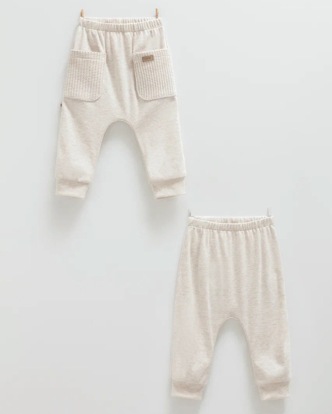 Set of 2 Baby Pants - Caramell