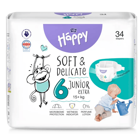 Couches Bébé Happy Taille - 34 Pièces - Happy - pour bébé Maroc -www.babyboss.ma