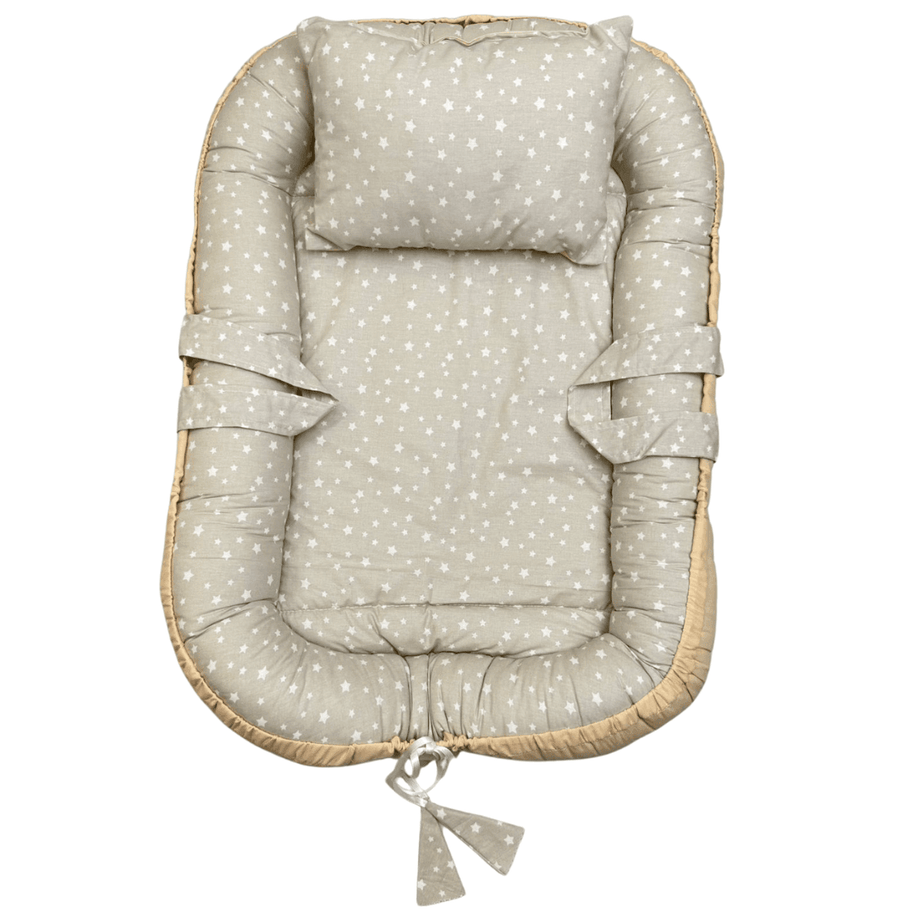 Couffin Double-Face pour Bébé - Cotton Beige - BABYBOSS sommeil - pour bébé Maroc -www.babyboss.ma