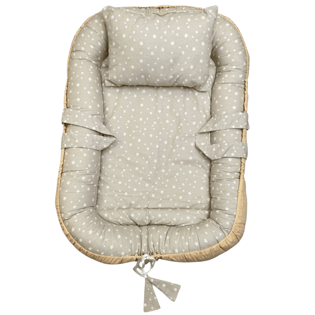 Couffin Double-Face pour Bébé - Cotton Beige - BABYBOSS sommeil - pour bébé Maroc -www.babyboss.ma