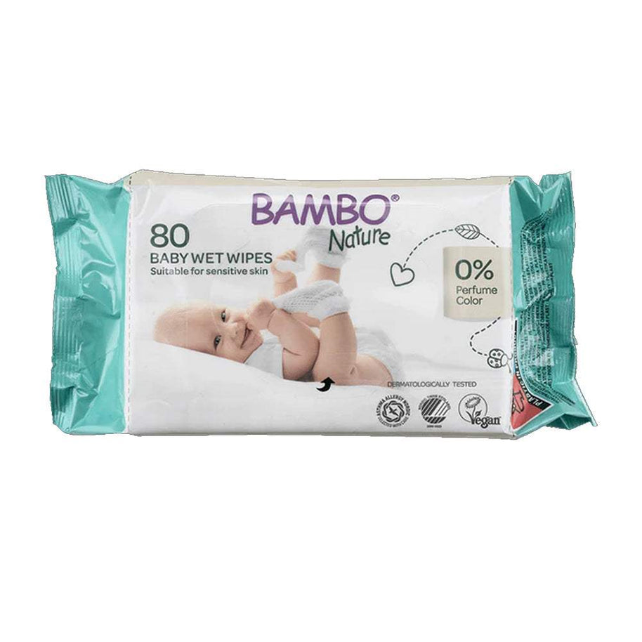 Lingettes Humides Bambo Nature - 80 Pièces - Bambo Nature - Lingettes pour bébé Maroc -www.babyboss.ma