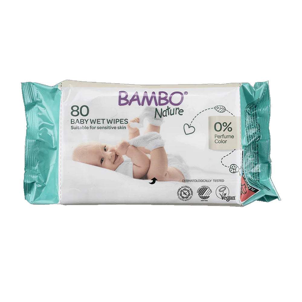 Lingettes Humides Bambo Nature - 80 Pièces - Bambo Nature - Lingettes pour bébé Maroc -www.babyboss.ma