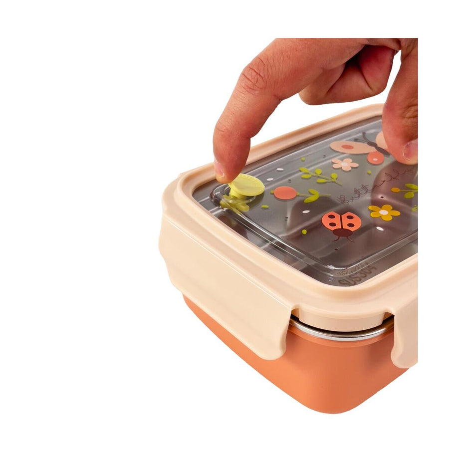 Lunch box inox Miniland Papillon joint silicone hermetique