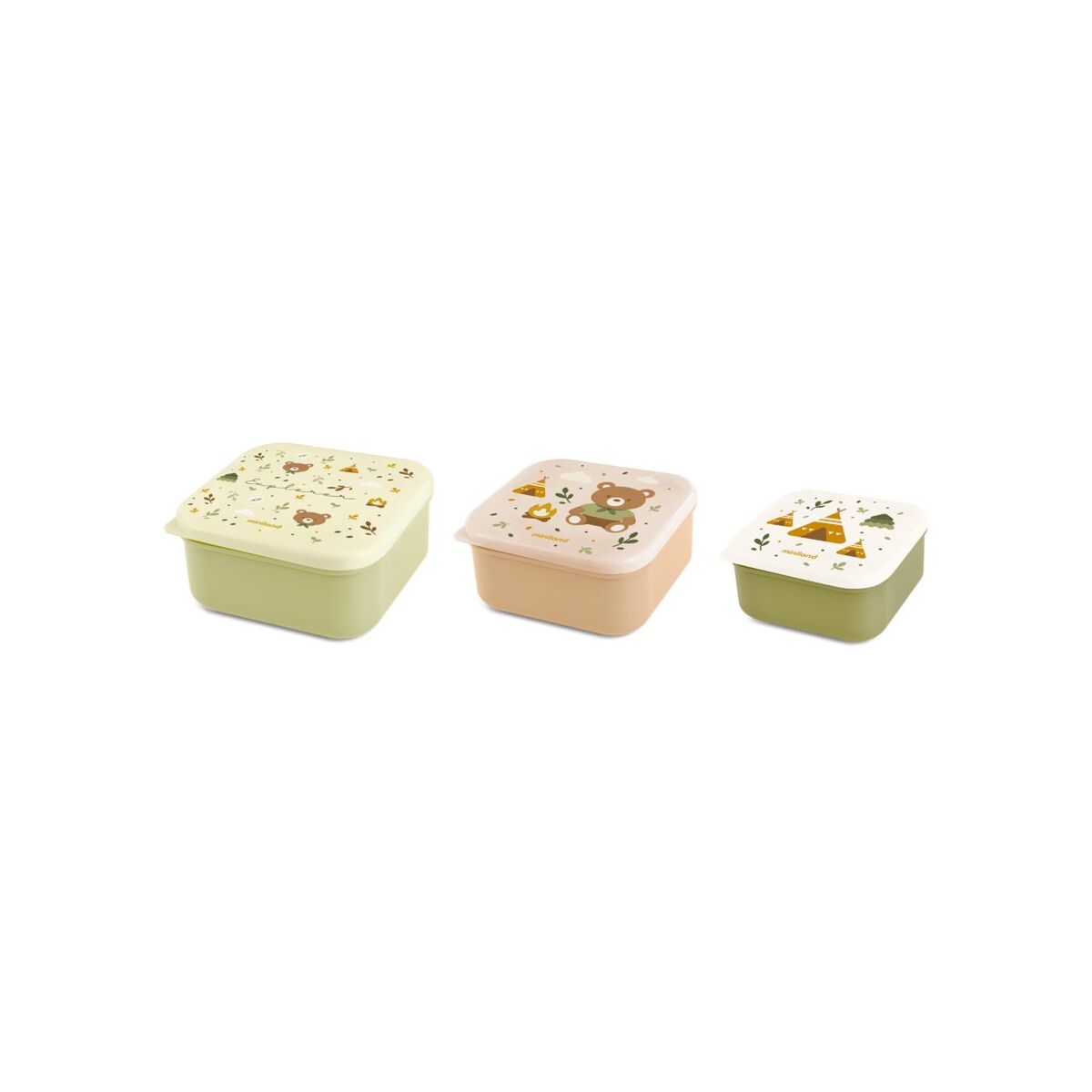 Miniland Snackbox-3 Explorer set 3 boites a gouter enfant