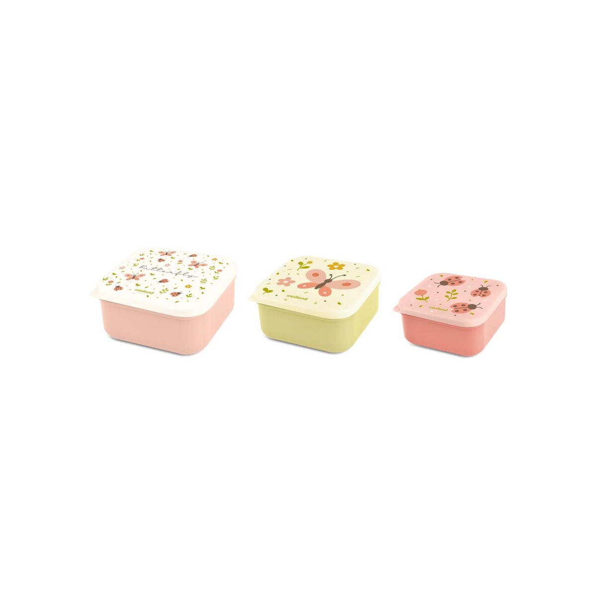 Miniland Snackbox-3 Papillon set 3 boites a gouter enfant