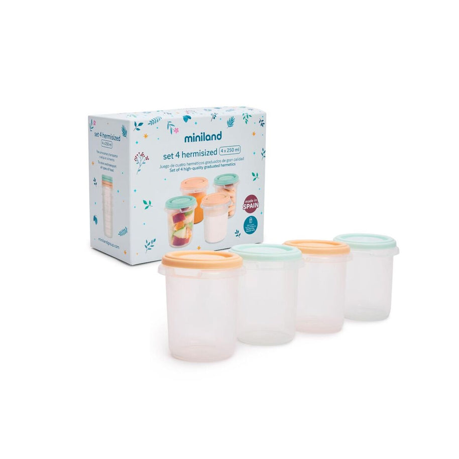 Miniland Set 4 pots de conservation Dreamland 250 ml