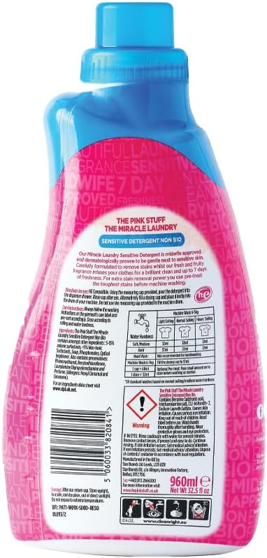 The Pink Stuff Liquide Miracle Linge Sensitive Non Bio - 960ml