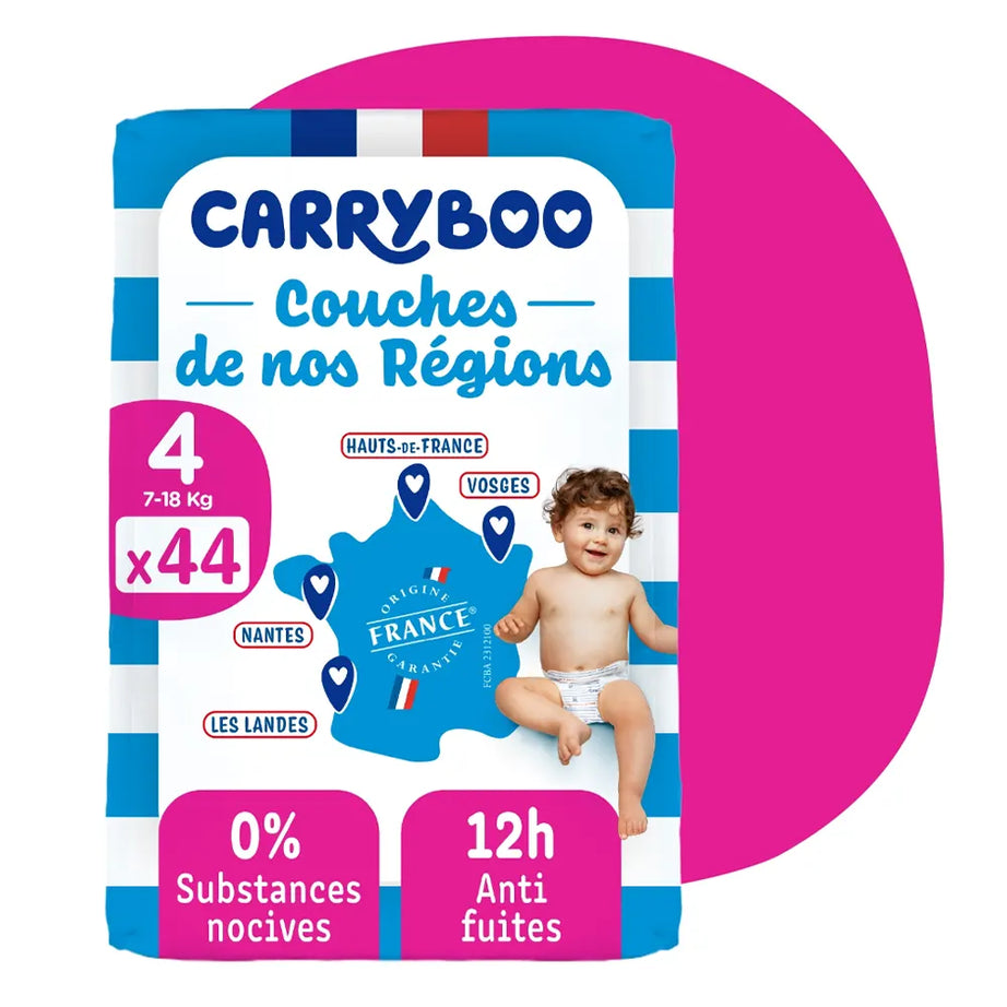 Carryboo Couches de nos Régions Taille 4 (7-18kg) - 44 Unités