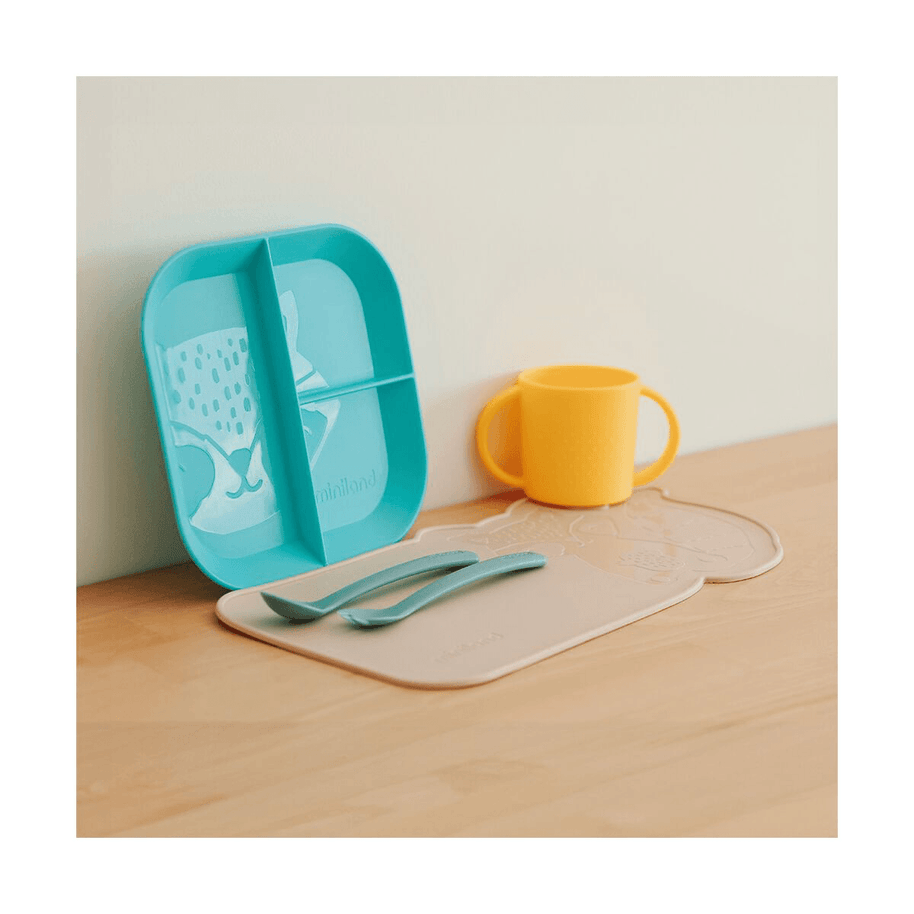 Miniland Vaisselle BLW avec nappe antidérapante pour les enfants - SUNSHINE - Miniland - pour bébé Maroc -www.babyboss.ma