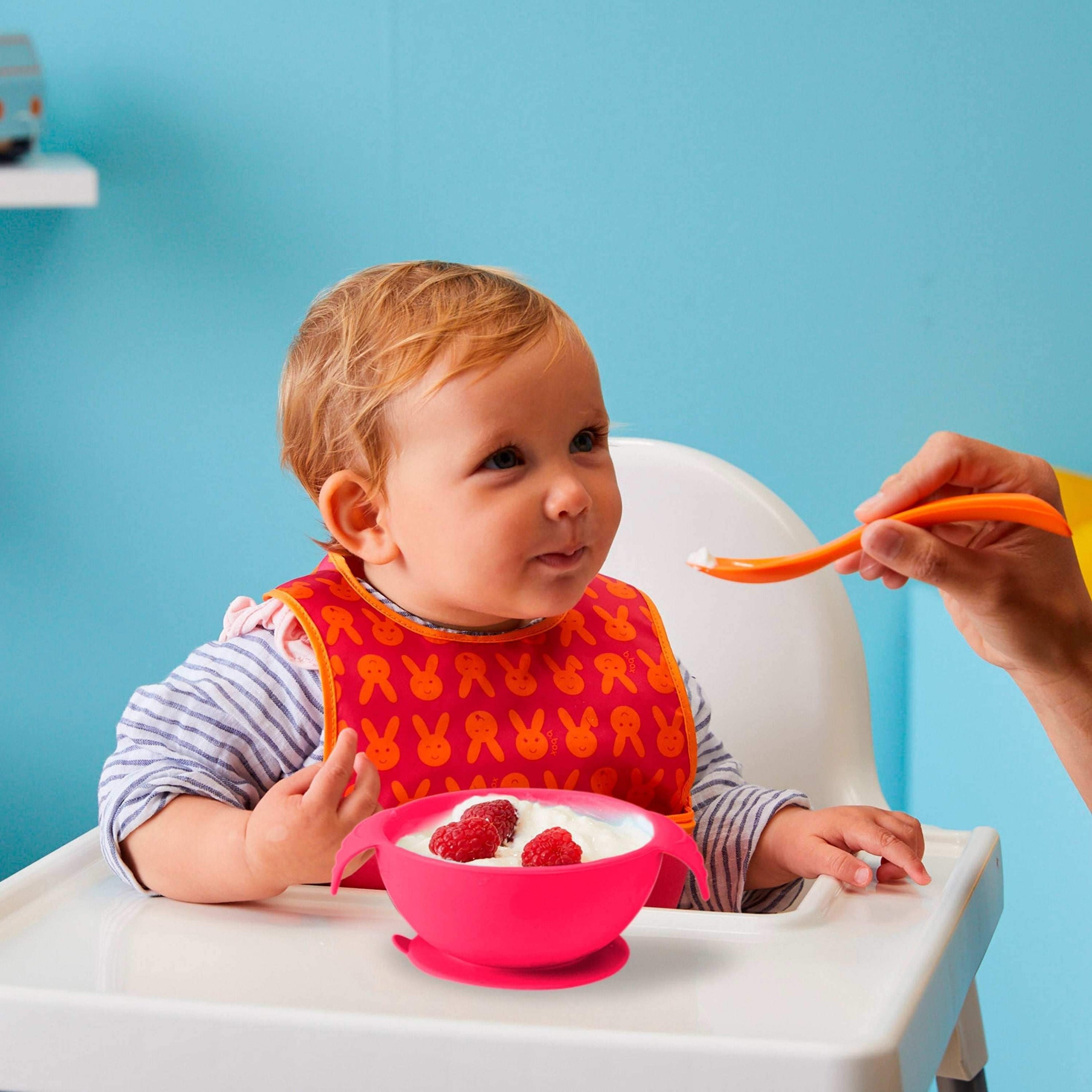 B.Box Silicone First Feeding Set - Strawberry Shake - BBOX USA - pour bébé Maroc -www.babyboss.ma