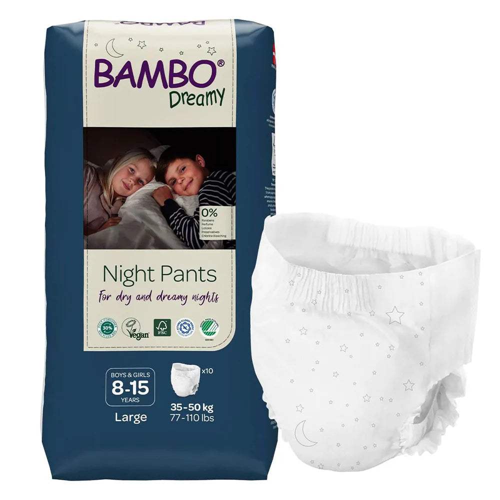 Couches Pants Bambo Nature Dreamy Night (8-15 ans, 35-50 kg) - 10 Unités - Bambo Nature - pour bébé Maroc -www.babyboss.ma