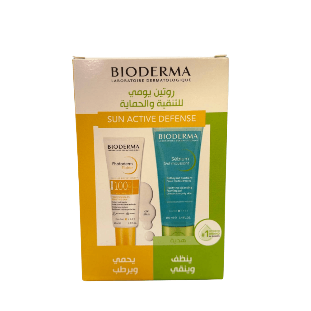 Pack Bioderma Photoderm Fluide SPF 100 Invisible 40ml + Sensibio Gel Moussant 100ml OFFERT - Bioderma Photoderm - Protection solaire pour bébé Maroc -www.babyboss.ma