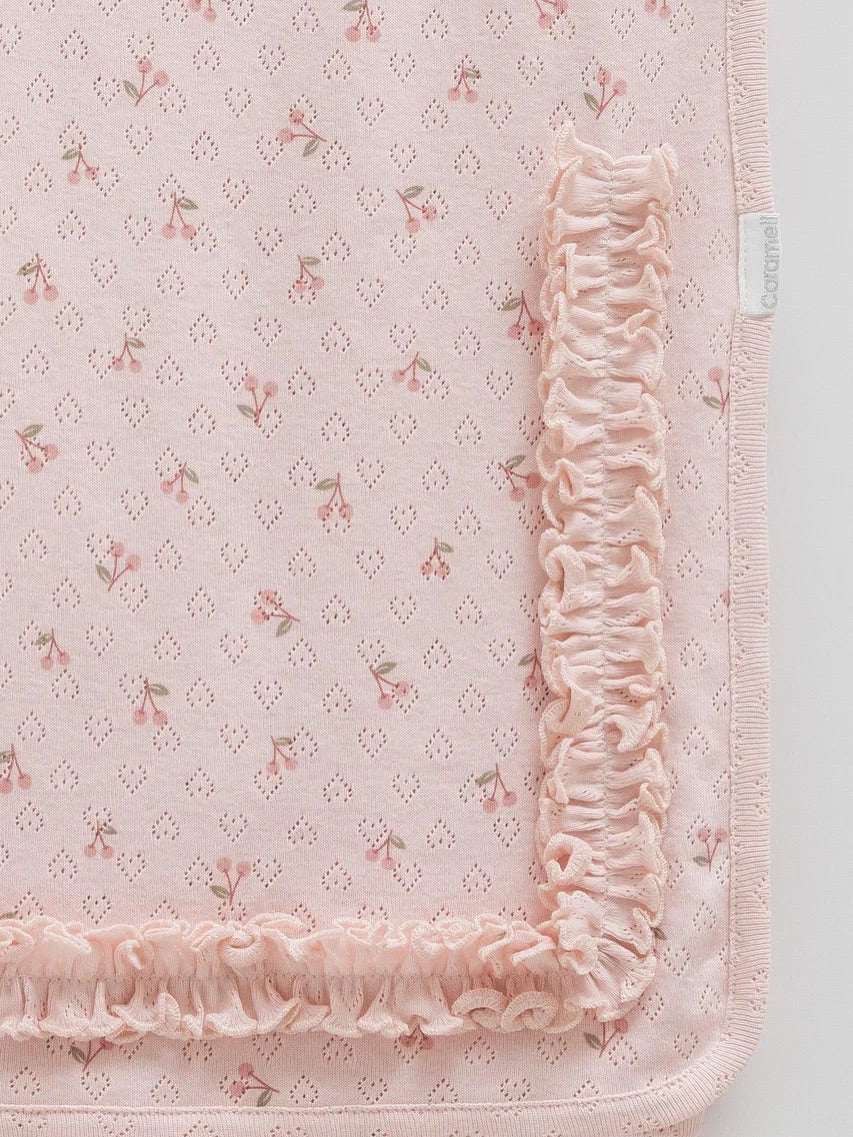 Couverture bébé rose 90x90