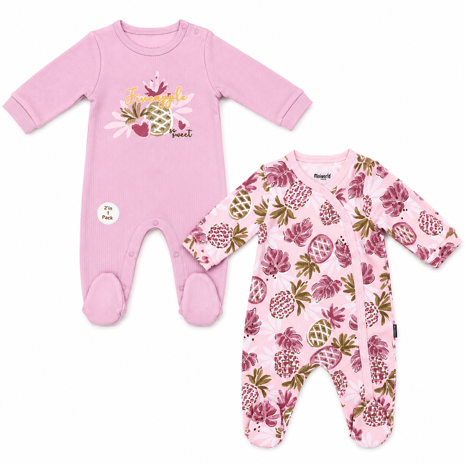 Pack de 2 Grenouillères Miniworld 100% Coton