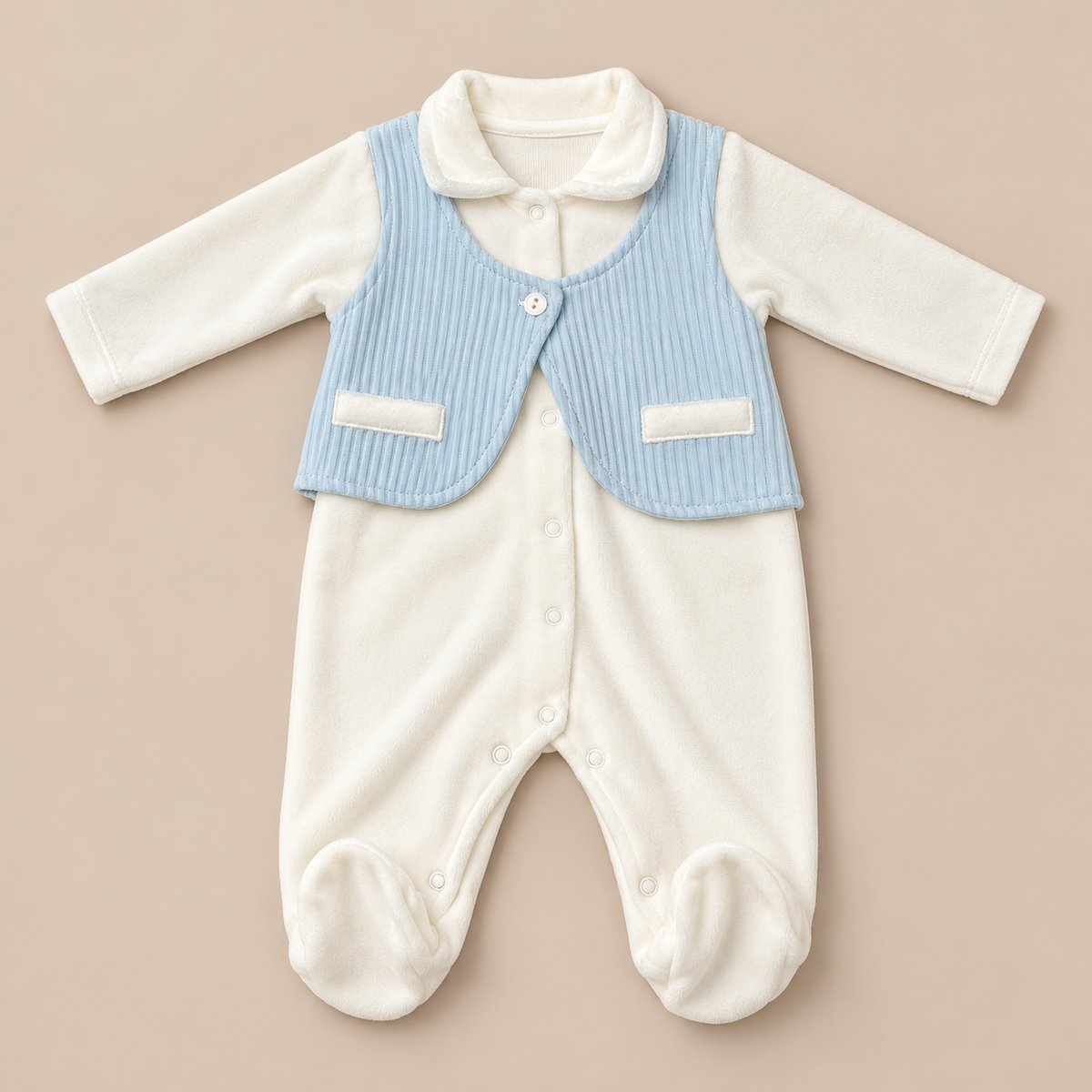 Grenouillère bébé en velours Bebelina