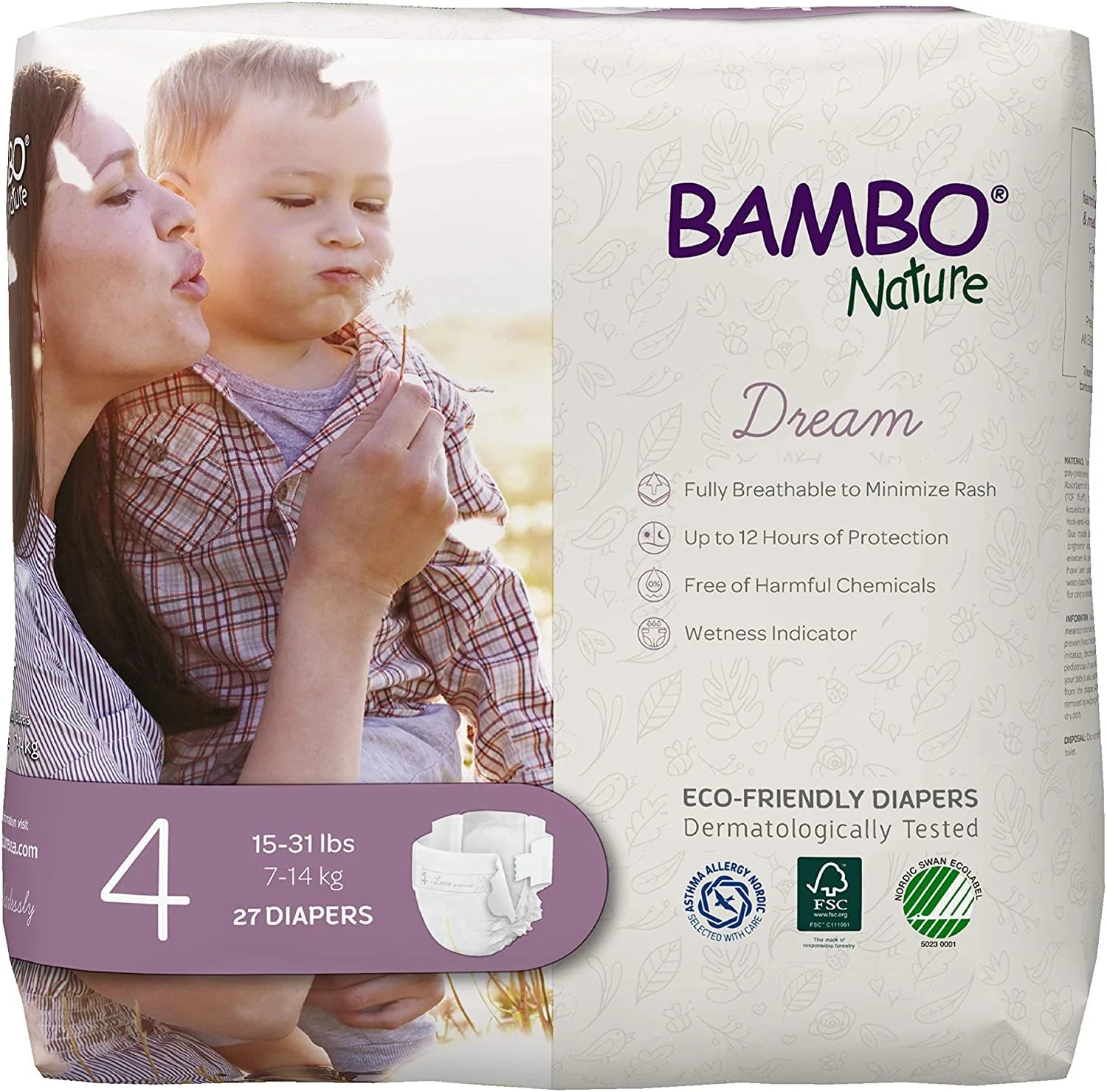 Couches Bambo Nature Taille 4 (7-14kg) 48 unités