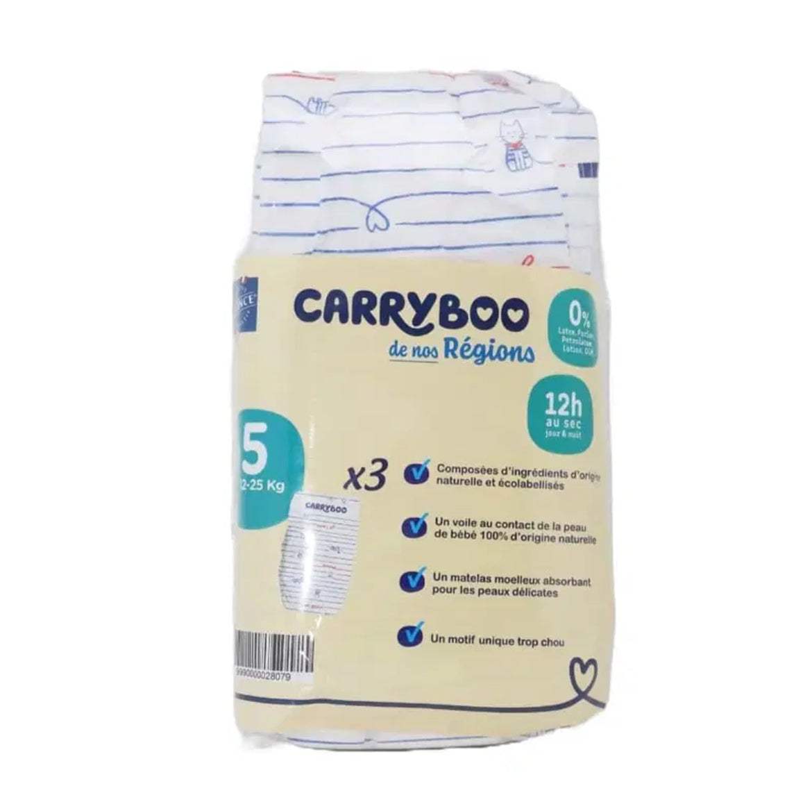 Carryboo Couches Petit Format Taille 5 (12-25kg) – 3 Unités - Carryboo - Couches Bébé pour bébé Maroc -www.babyboss.ma