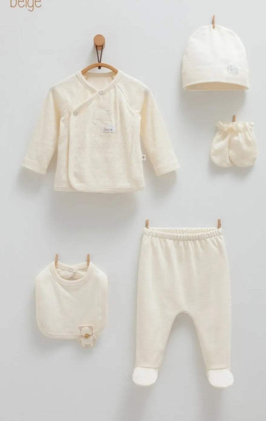 Pack of 5 beige pieces