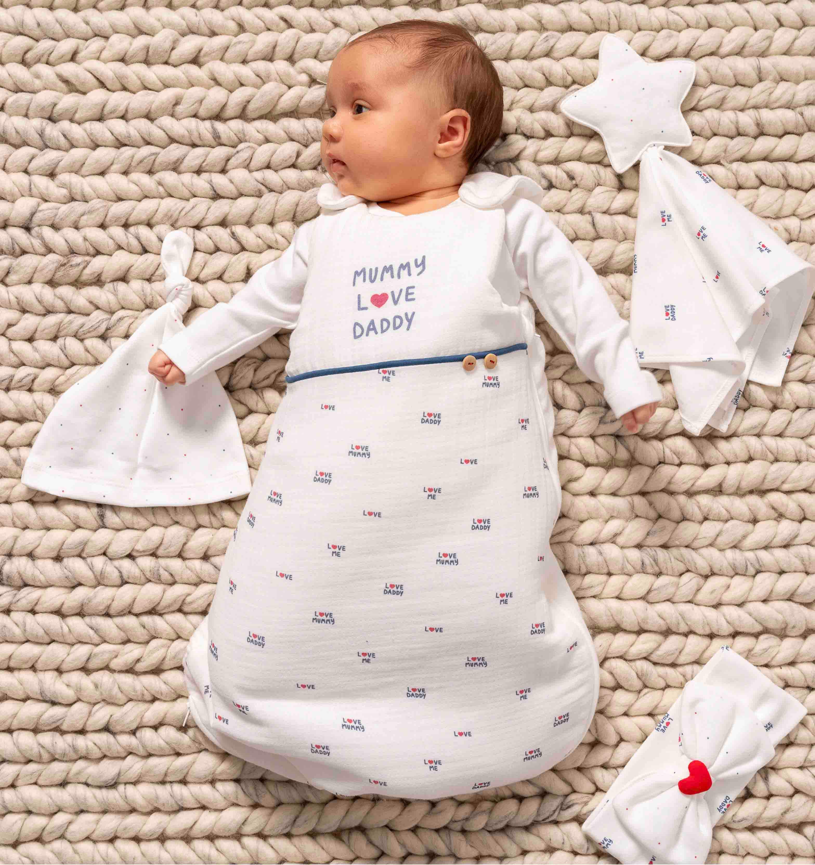 Tulum de sommeil en forme de poire, couleur écru - Caramell - Pack naissance pour bébé Maroc -www.babyboss.ma