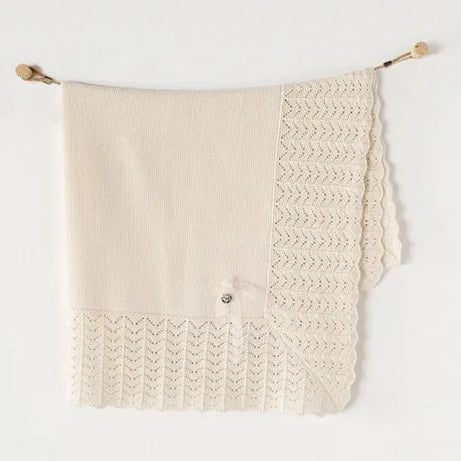 Andy Wawa Couverture Tricot 100X90 Cm blanc