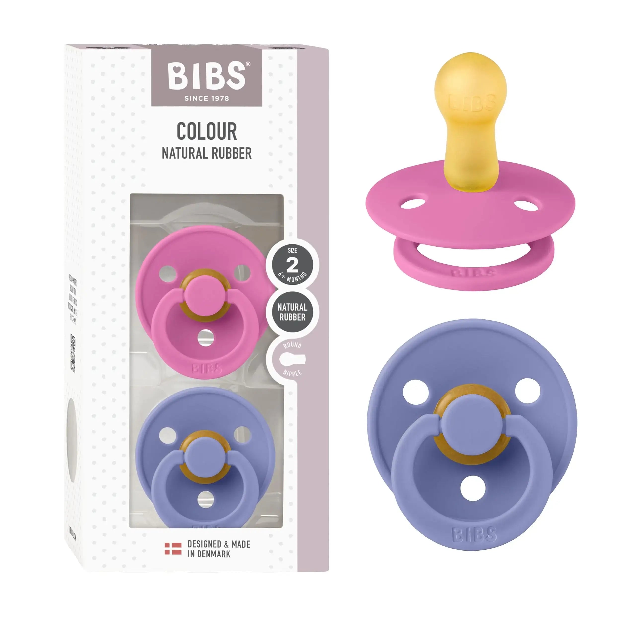 Lot de 2 Sucettes Bibs - Bubblegum/Peri
