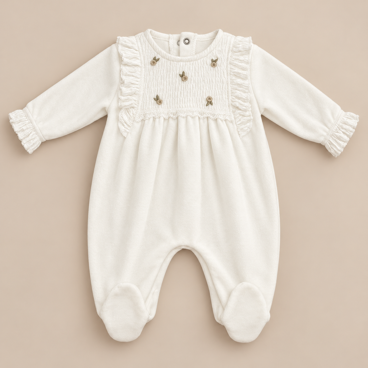 Grenouillère bébé en velours Bebelina
