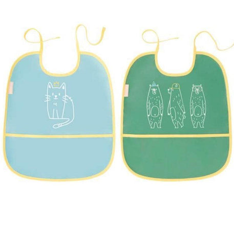 Lot de 2 Bavoirs sans manches Badabulle - Badabulle - Bavoirs pour bébé Maroc -www.babyboss.ma