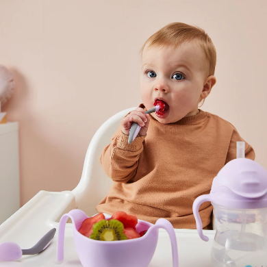 bowl + straw - boysenberry