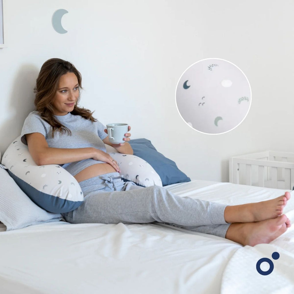 Coussin d'allaitement et maternité BUDDY Doomoo - Blue Grey Moon
