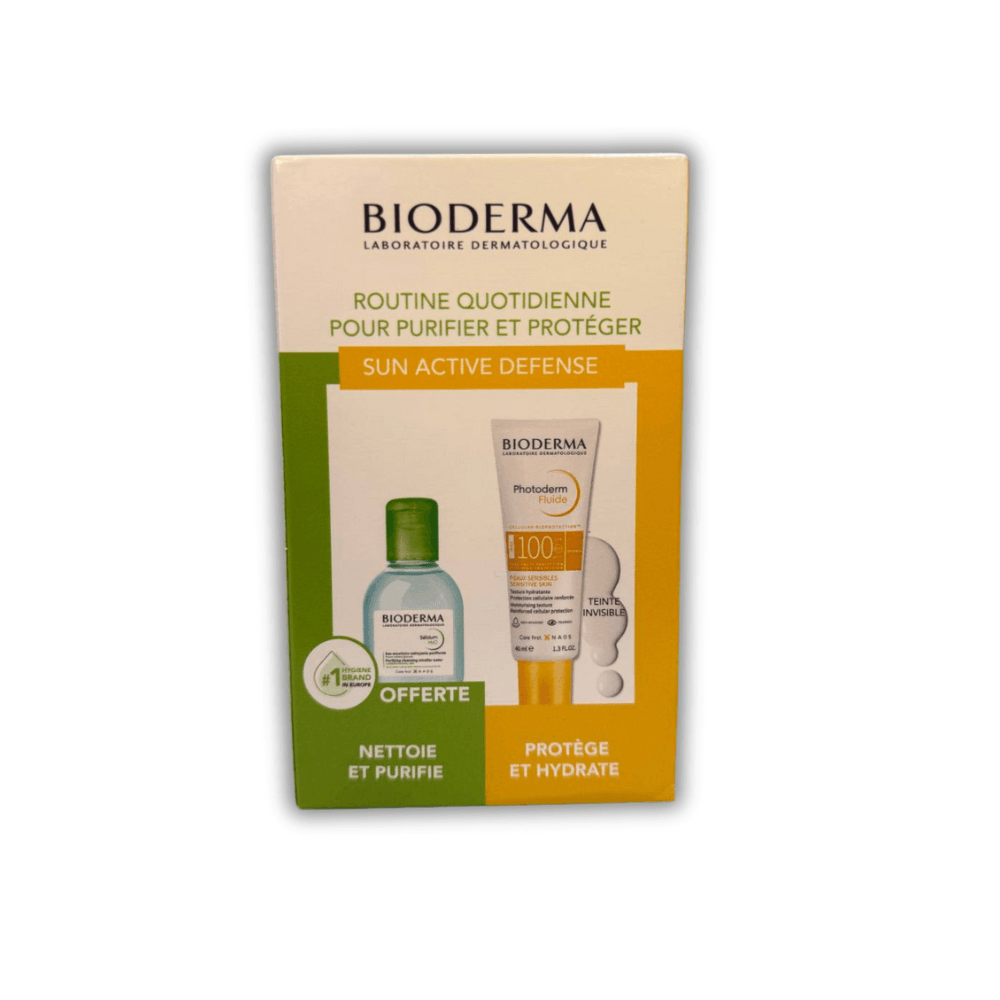 Pack Bioderma Photoderm Fluide SPF100+ 40ml + Sebium H2O 100ml OFFERT - Bioderma Photoderm - Protection solaire pour bébé Maroc -www.babyboss.ma