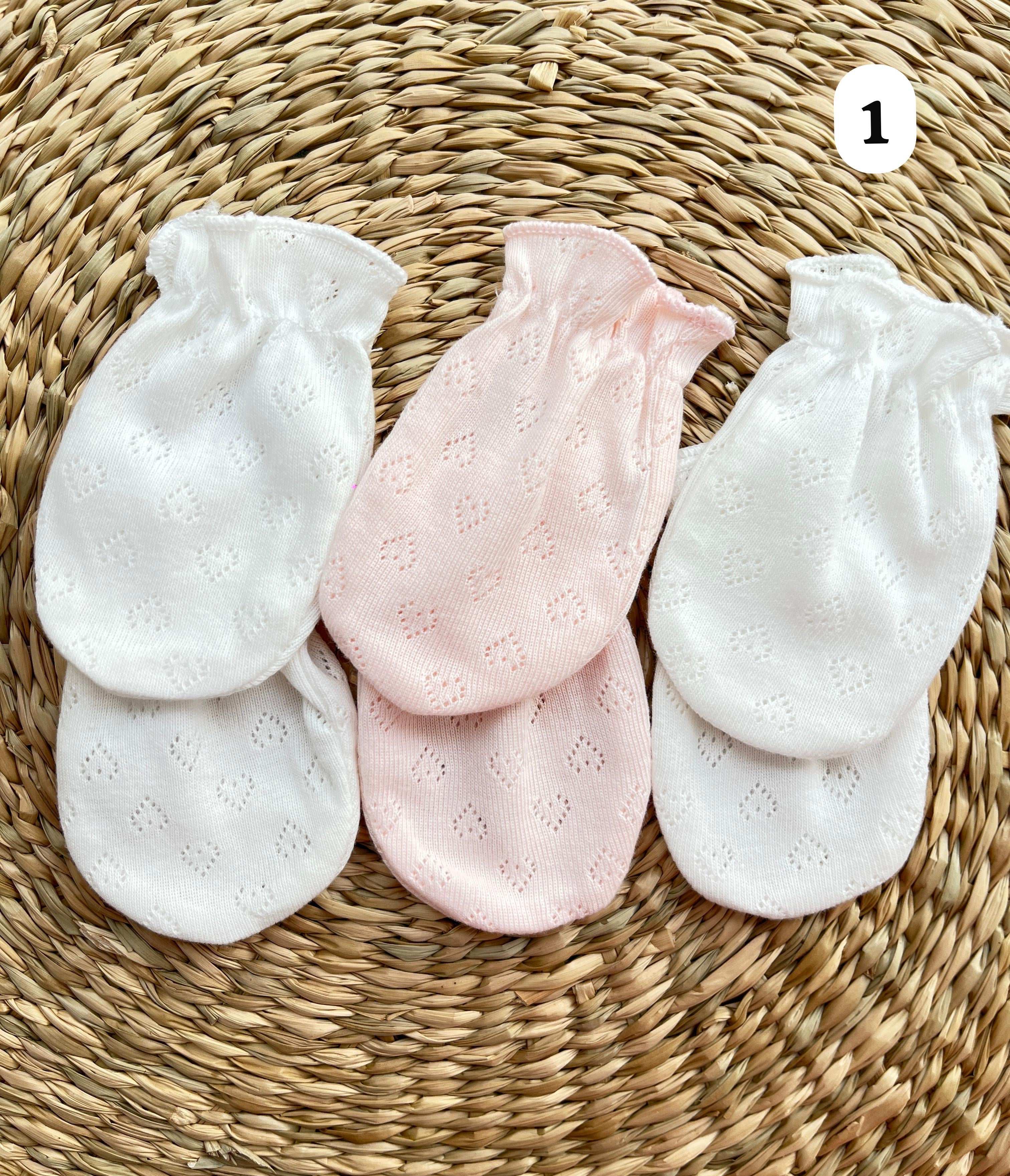 Lot de 3 moufles bébé 100% Coton