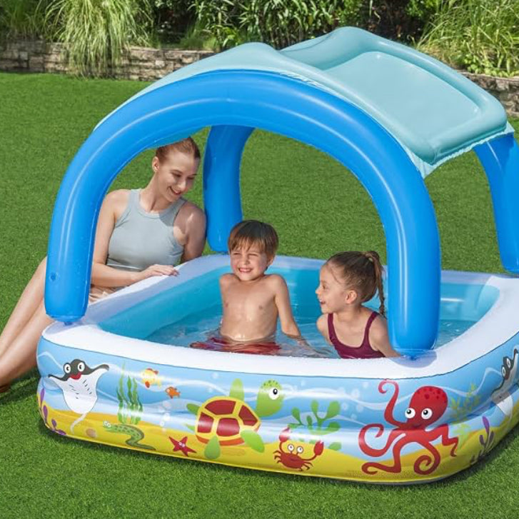 Piscine Gonflable Bestway Beach Buddy avec Toit Anti-UV
