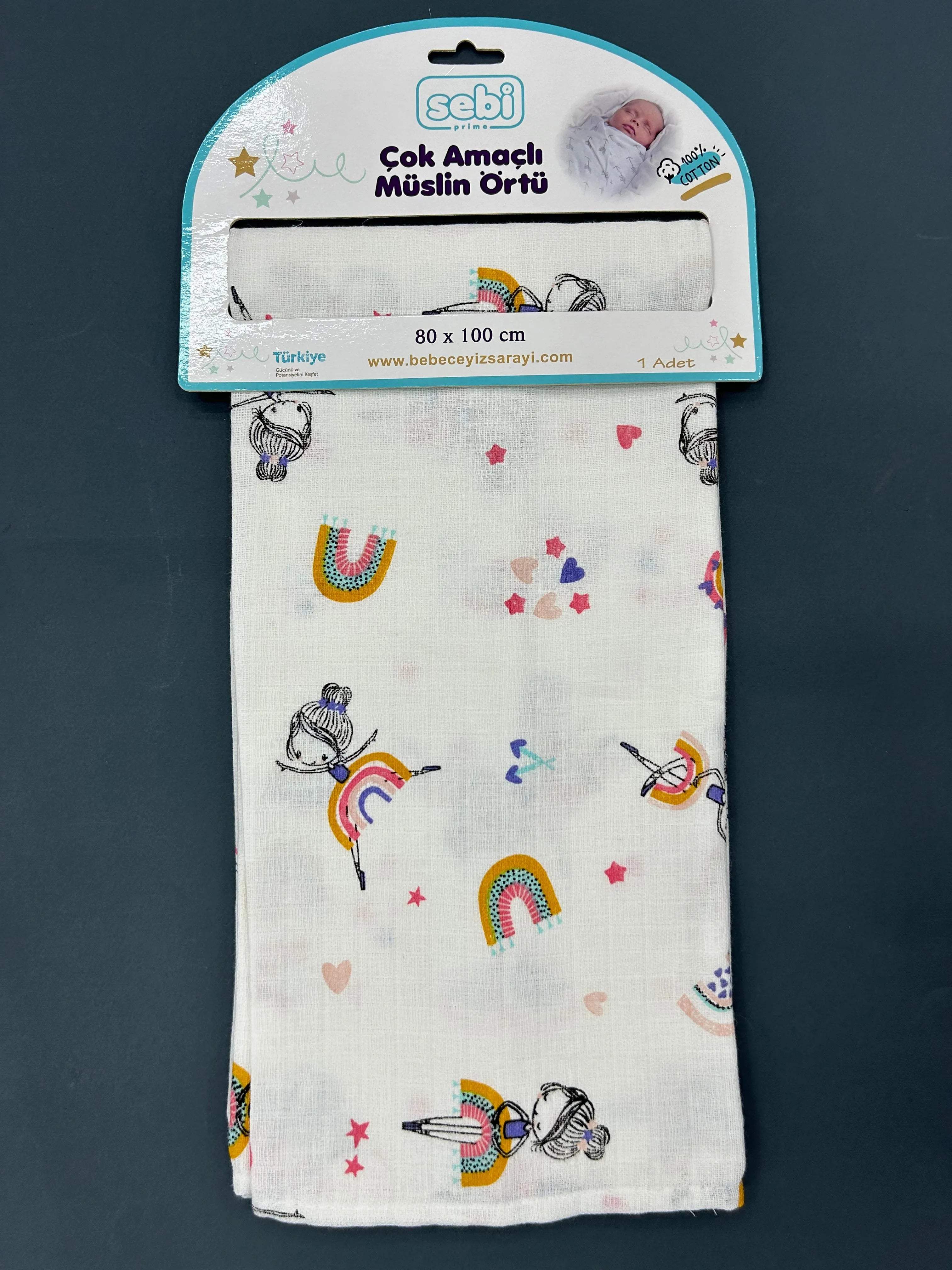 Sebi BébéHousse en mousseline multi-usages Sebi Baby 80X100 cm - Sebi - pour bébé Maroc -www.babyboss.ma