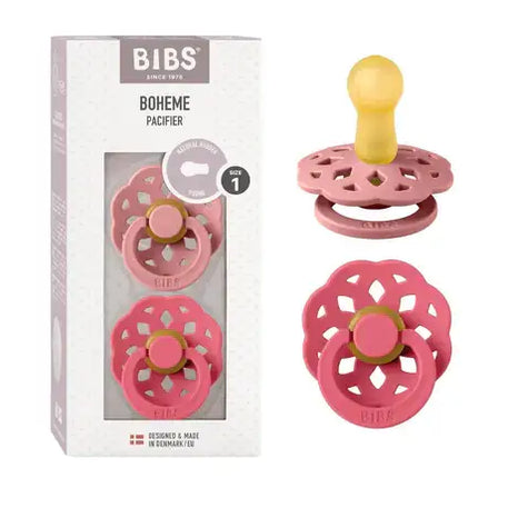 Lot de 2 Sucettes Bibs Boheme - Dusty Pink/Coral