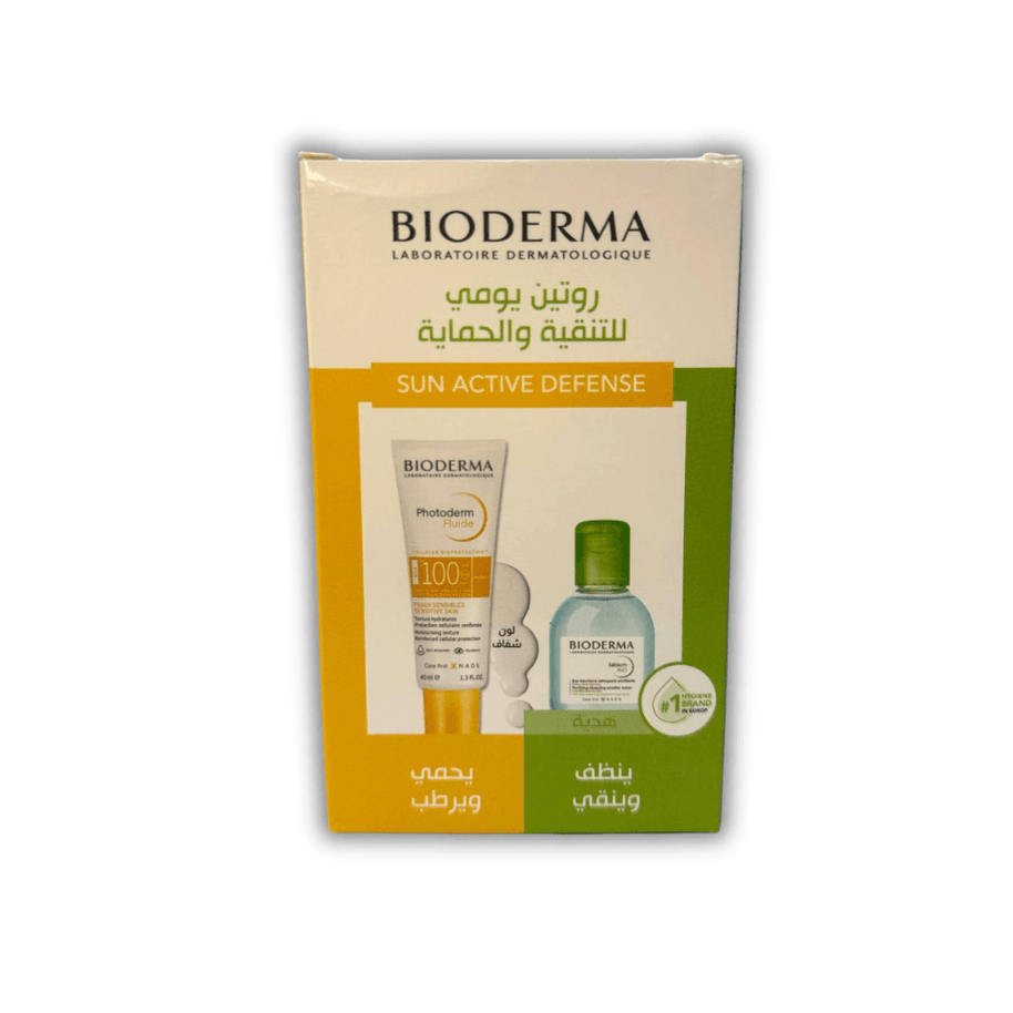 Pack Bioderma Photoderm Fluide SPF100+ 40ml + Sebium H2O 100ml OFFERT - Bioderma Photoderm - Protection solaire pour bébé Maroc -www.babyboss.ma