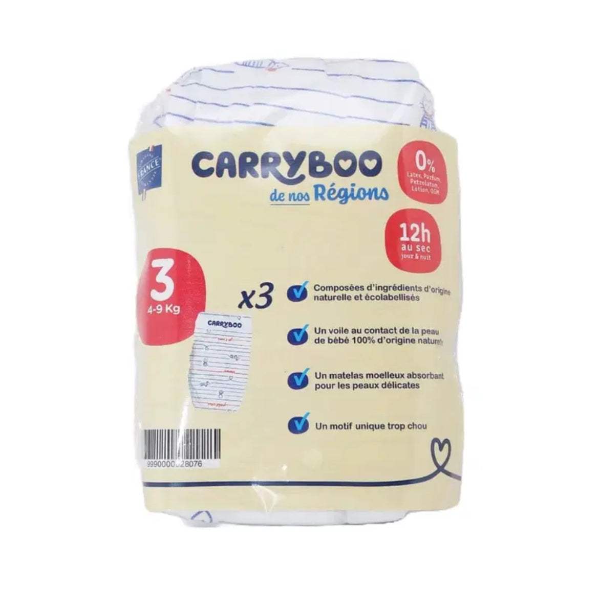 Carryboo Couches Petit Format Taille 3 (4-9kg) – 3 Unités - Carryboo - Couches Bébé pour bébé Maroc -www.babyboss.ma
