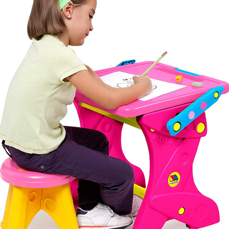 Molto - Tableau & Pupitre 3 En 1 Magnétique rose