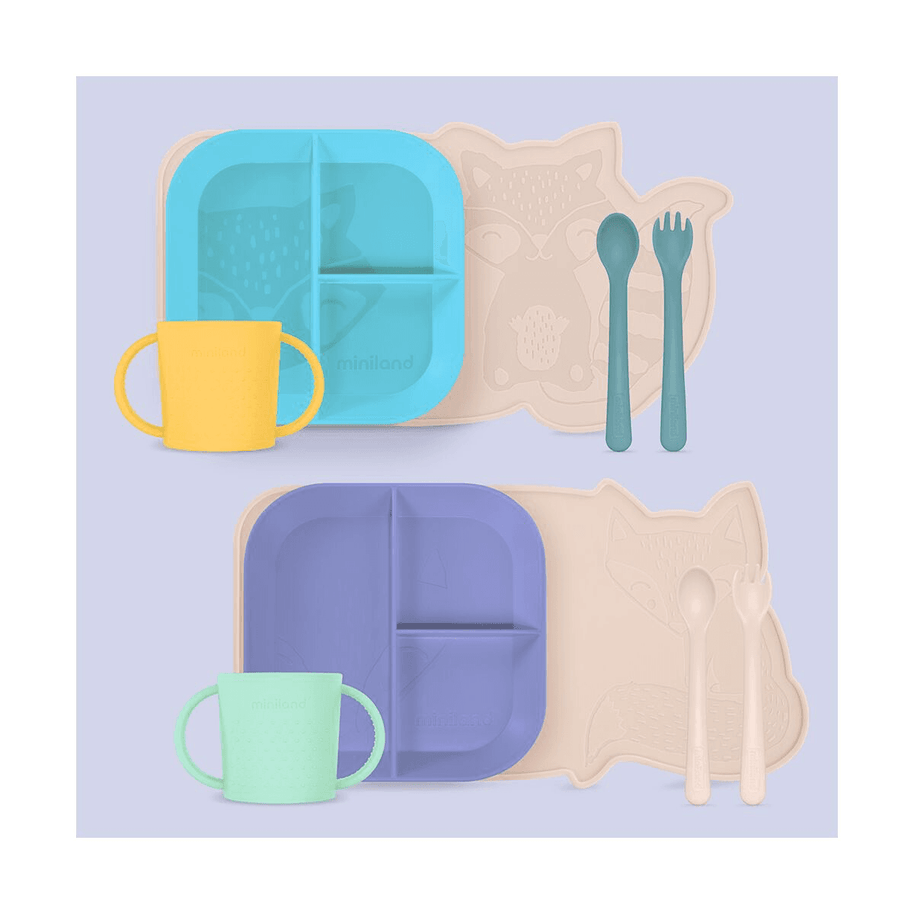 Miniland Vaisselle BLW avec nappe antidérapante pour les enfants - SUNSHINE - Miniland - pour bébé Maroc -www.babyboss.ma