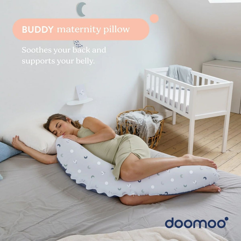 Coussin d'allaitement et maternité BUDDY Doomoo - Blue Grey Moon