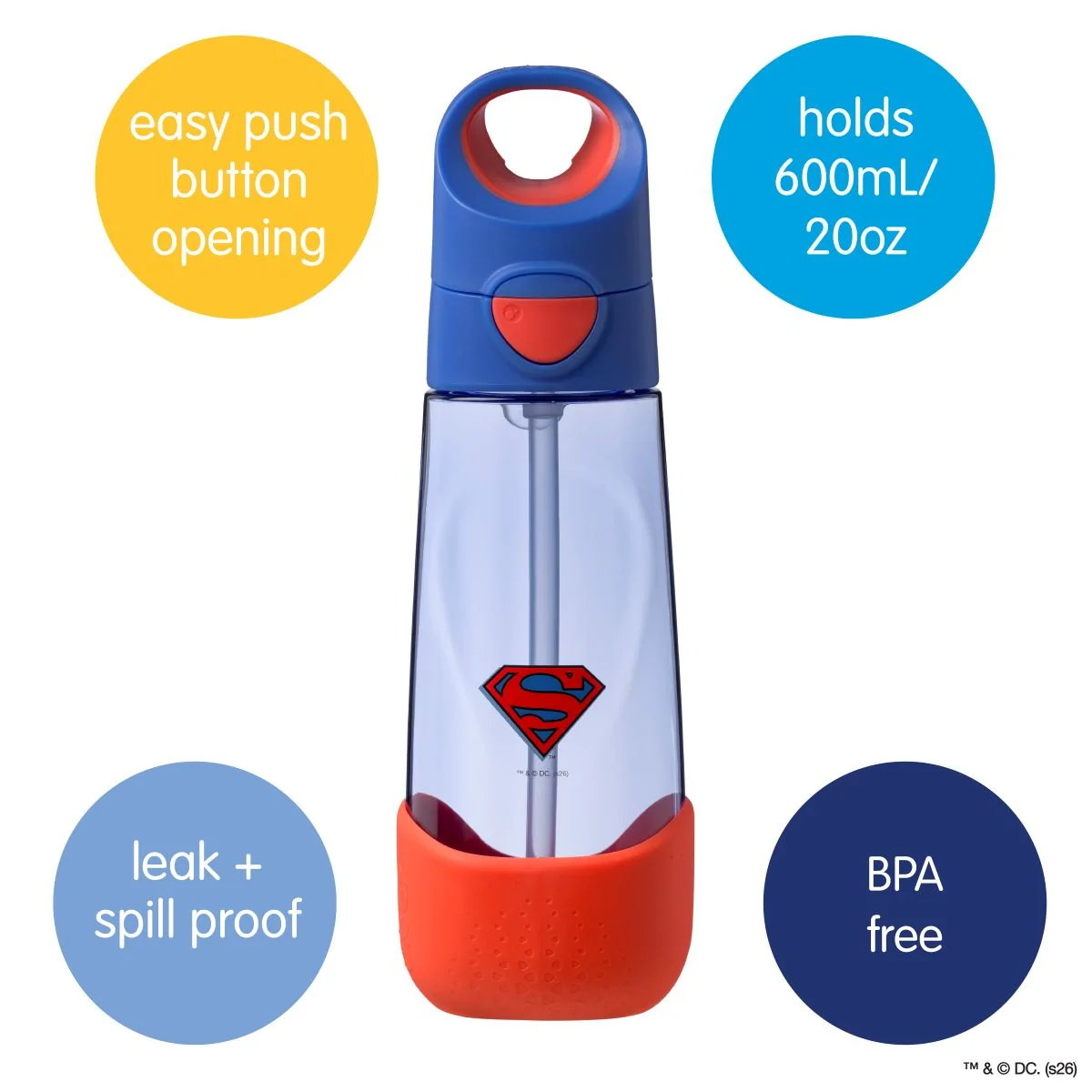 Gourde à paille B box Tritan™  - Superman 600ML