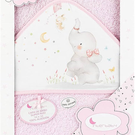 Interbaby cap de bain 100×100 et bavoir