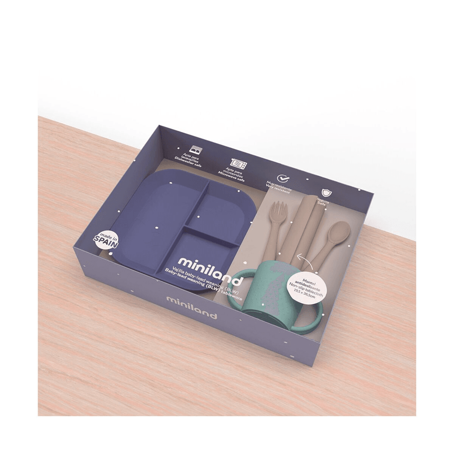 Miniland Vaisselle BLW avec nappe antidérapante pour les enfants - SUNSET - Miniland - pour bébé Maroc -www.babyboss.ma