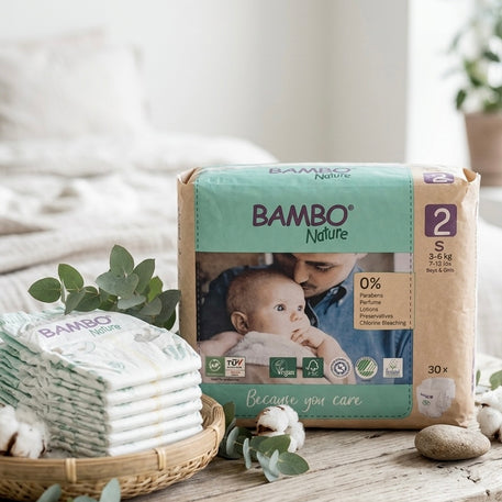 حفاضات بامبو ناتشر الحجم 2 (3-6 كجم) - 30 وحدة
