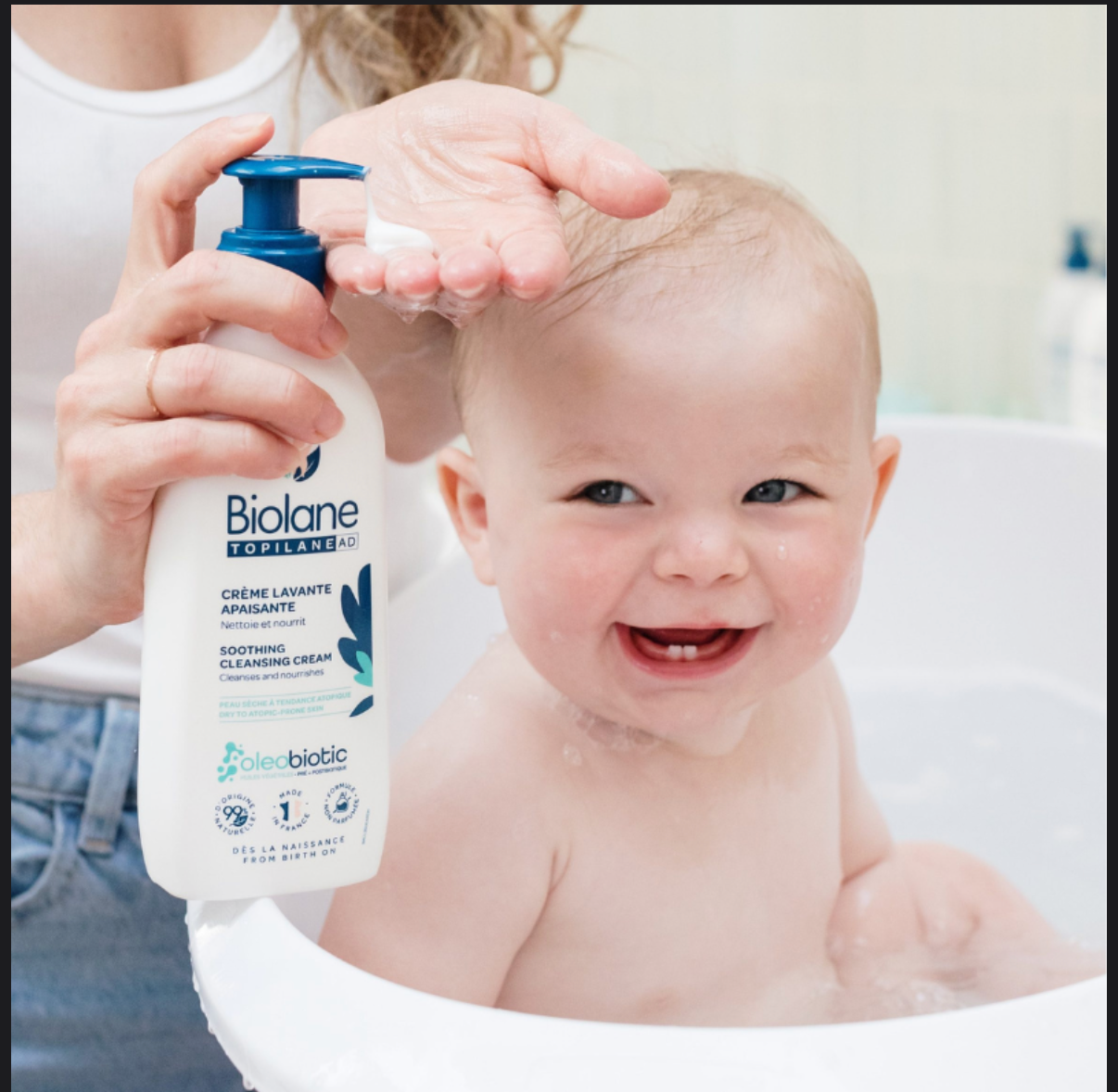 BIOLANE – Topilane AD Crème Lavante Apaisante 350ml – Peaux Très Sèches et à Tendance Atopique